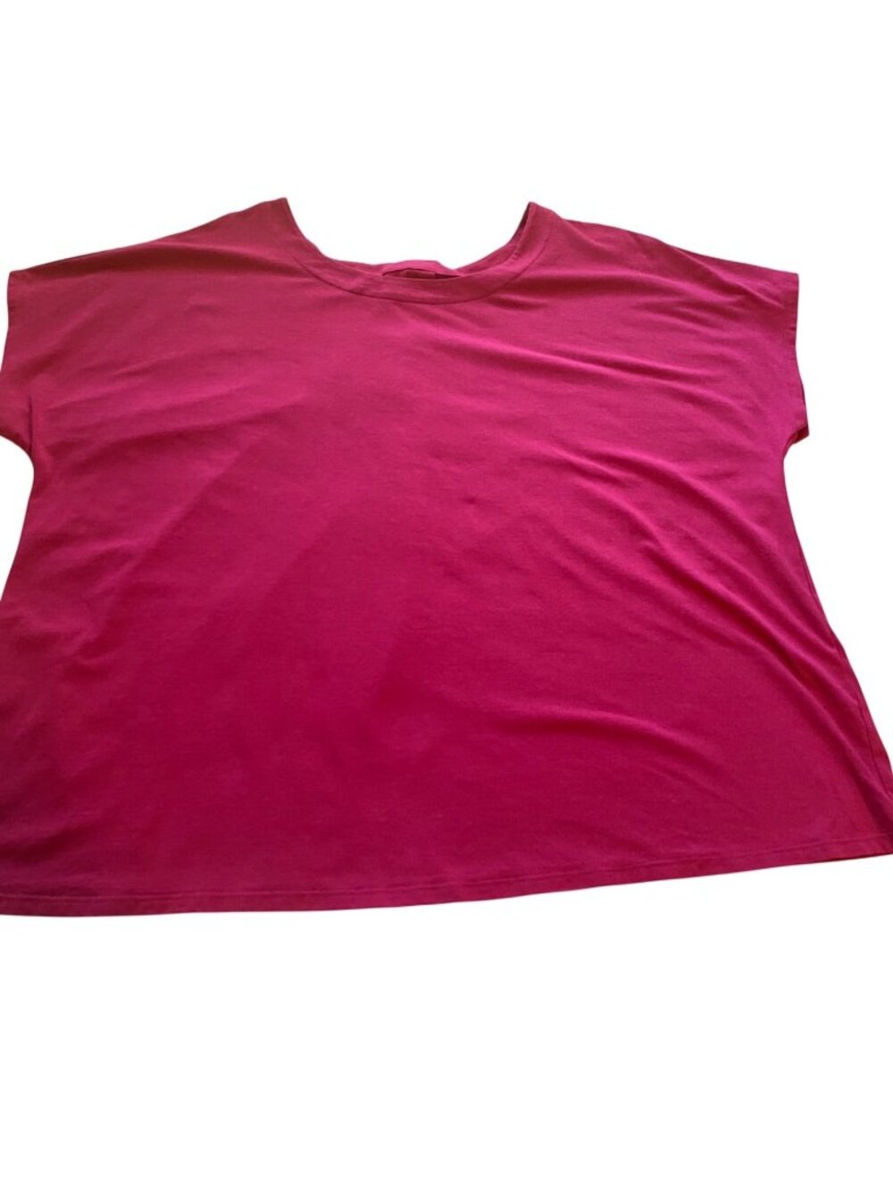 J. Jill Luxe Supima Tee Top Women's 2X Pink Pleat Back Short Sleeve Flowy Casual - Picture 8 of 10